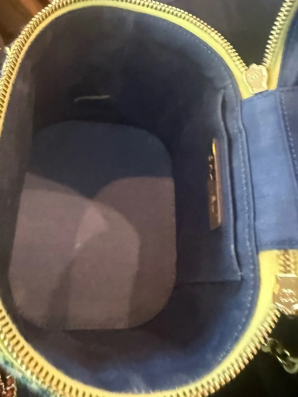 CHANEL Yellow-Green Tweed Mania top handle Vanity Crossbody case bag